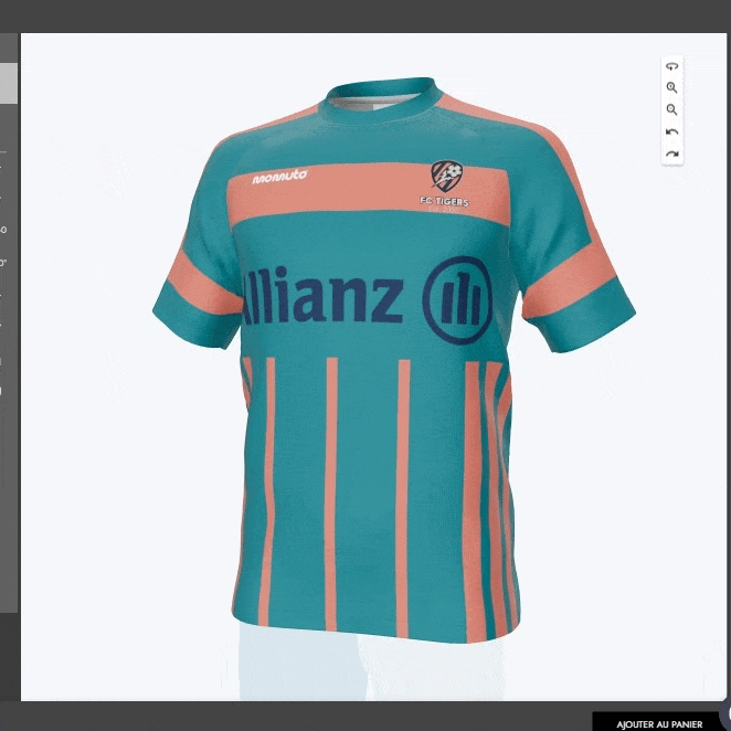 Maillot d'esport du FC Tigers avec le logo d'Allianz harmonis&eacute;